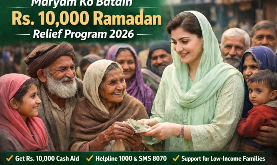 Rs 10,000 Maryam Ko Batain Ramadan Relief 2026 – Check Eligibility, Register via 8070 & Helpline 1000